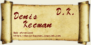 Denis Kecman vizit kartica